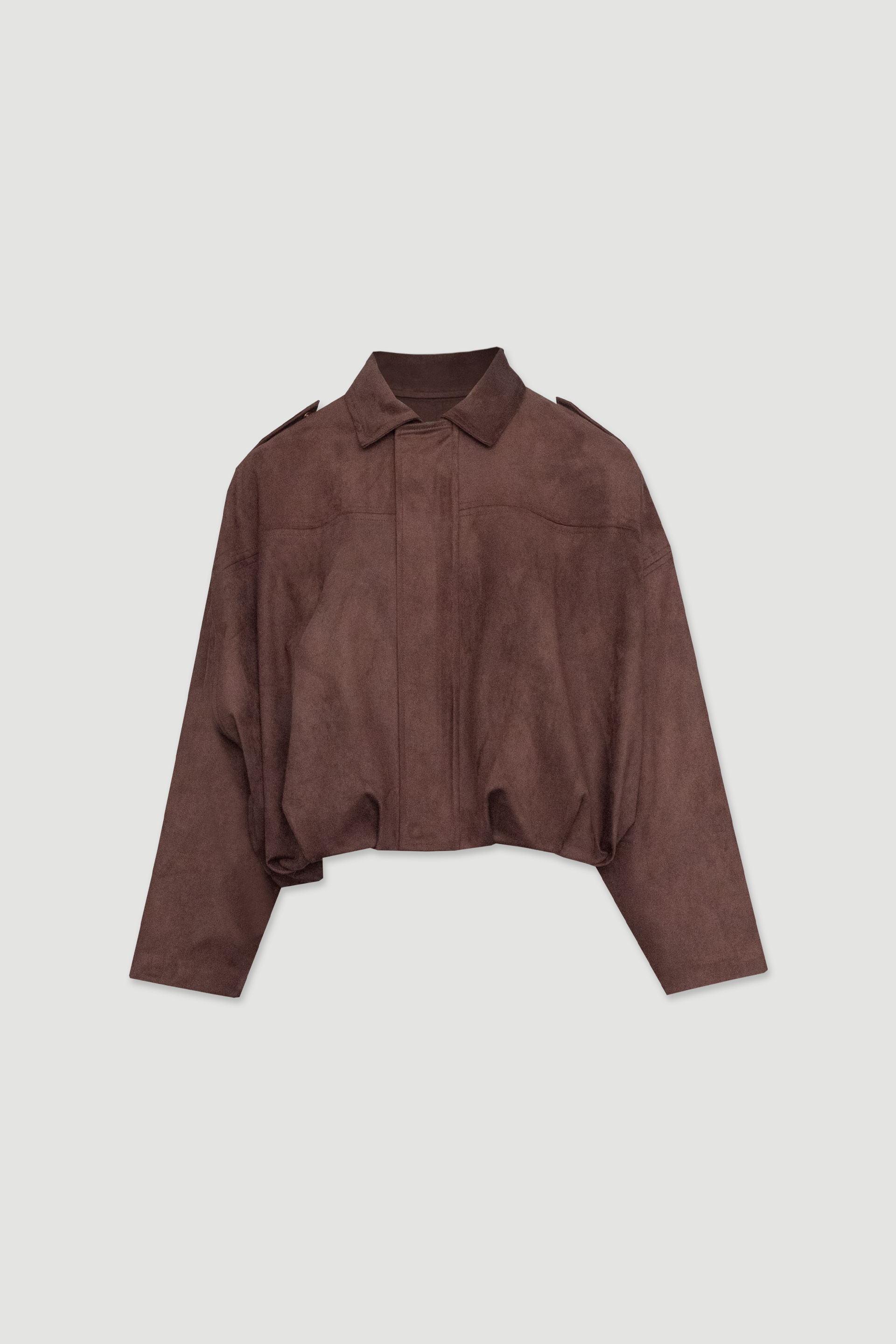 Blouson bomber court effet suédine