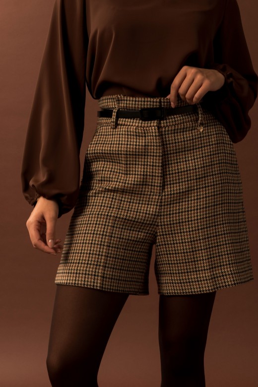 Short à motif pied-de-poule Short à motif pied-de-poule