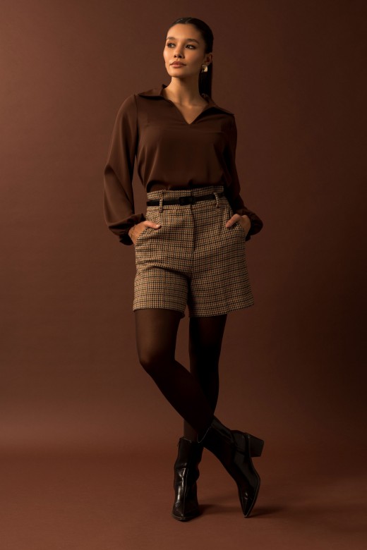 Short  motif pied-de-poule