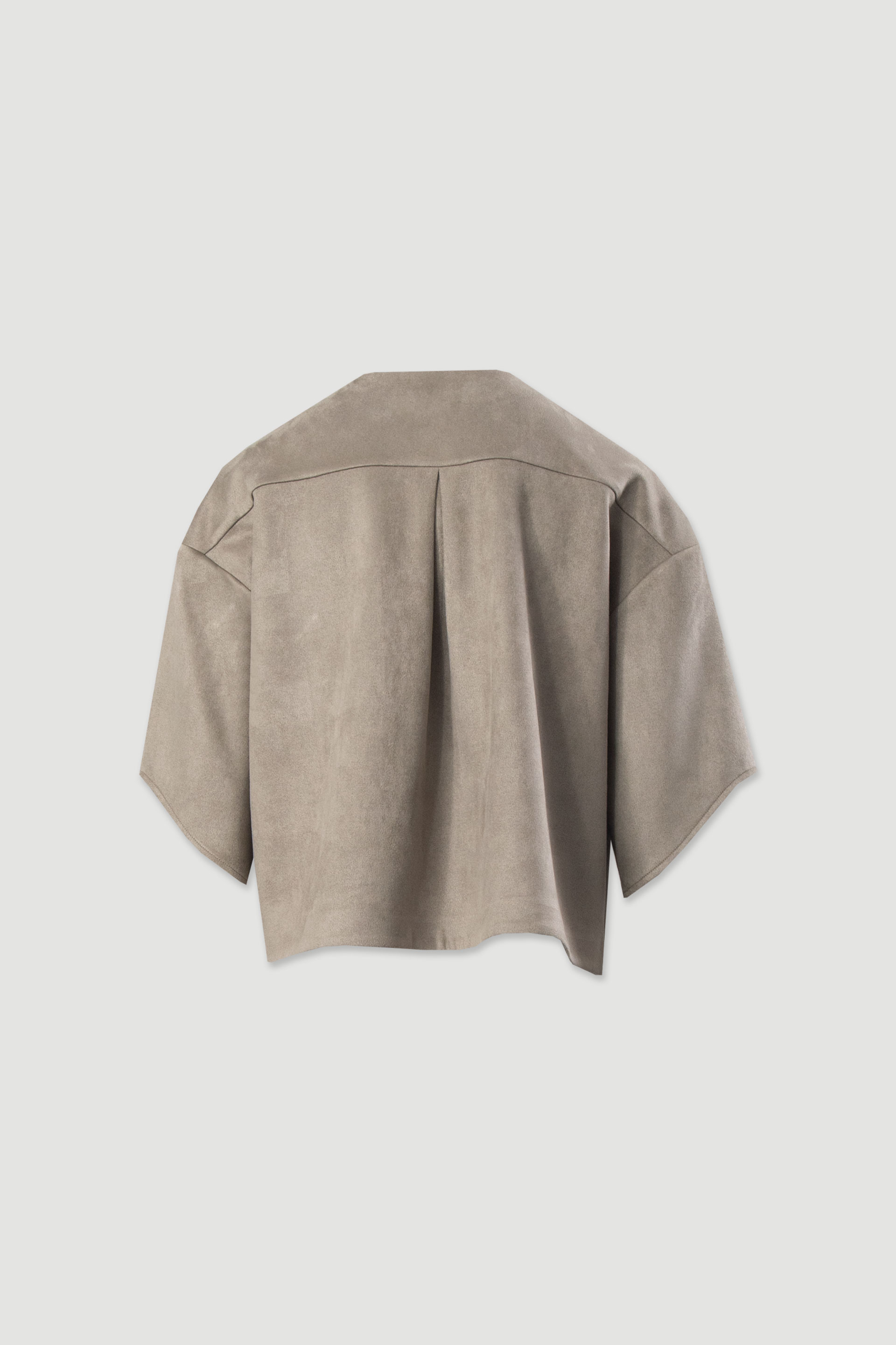 Chaqueta corta de tejido con efecto piel de melocotón