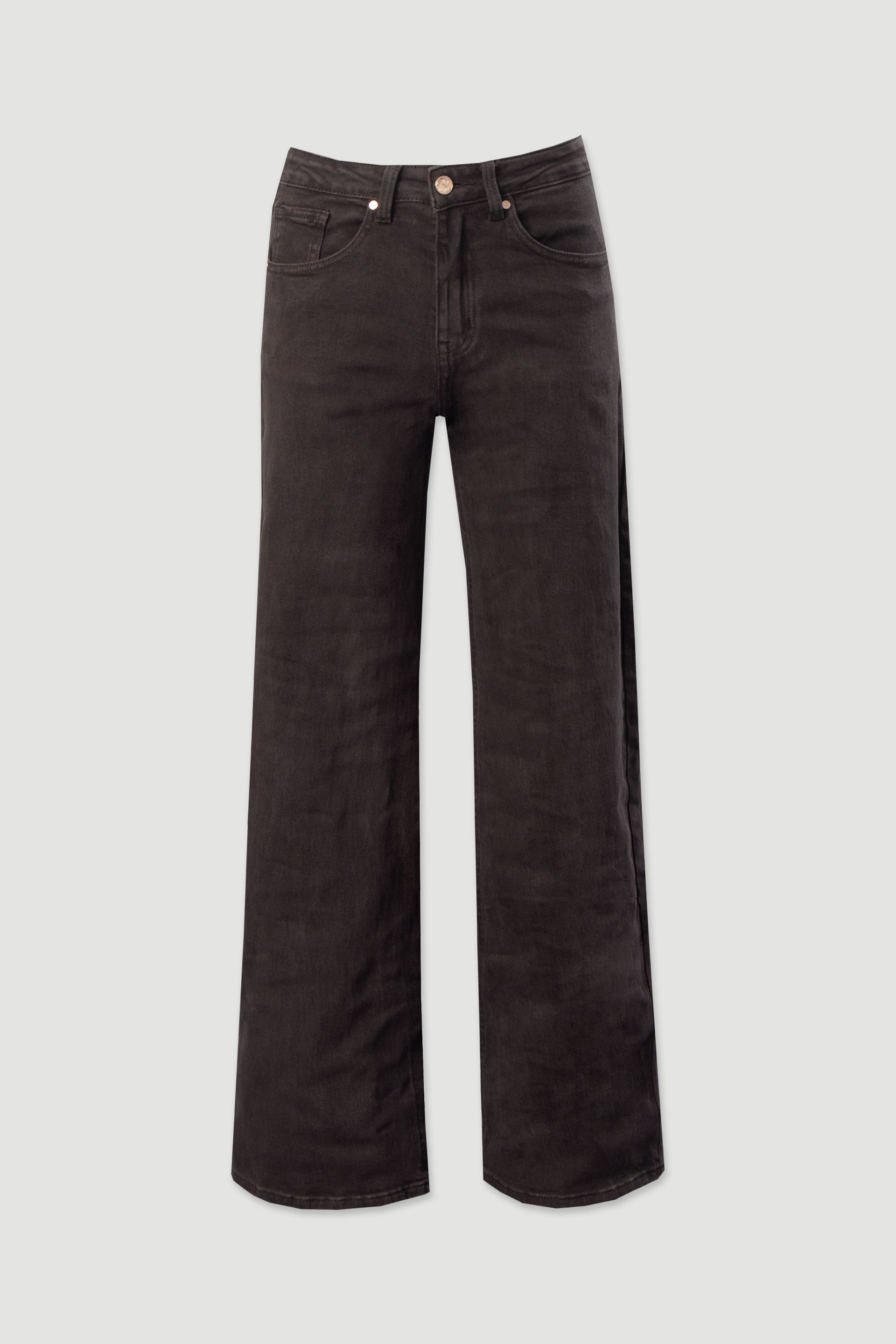 Pantalon en sergé de coton à coupe droite