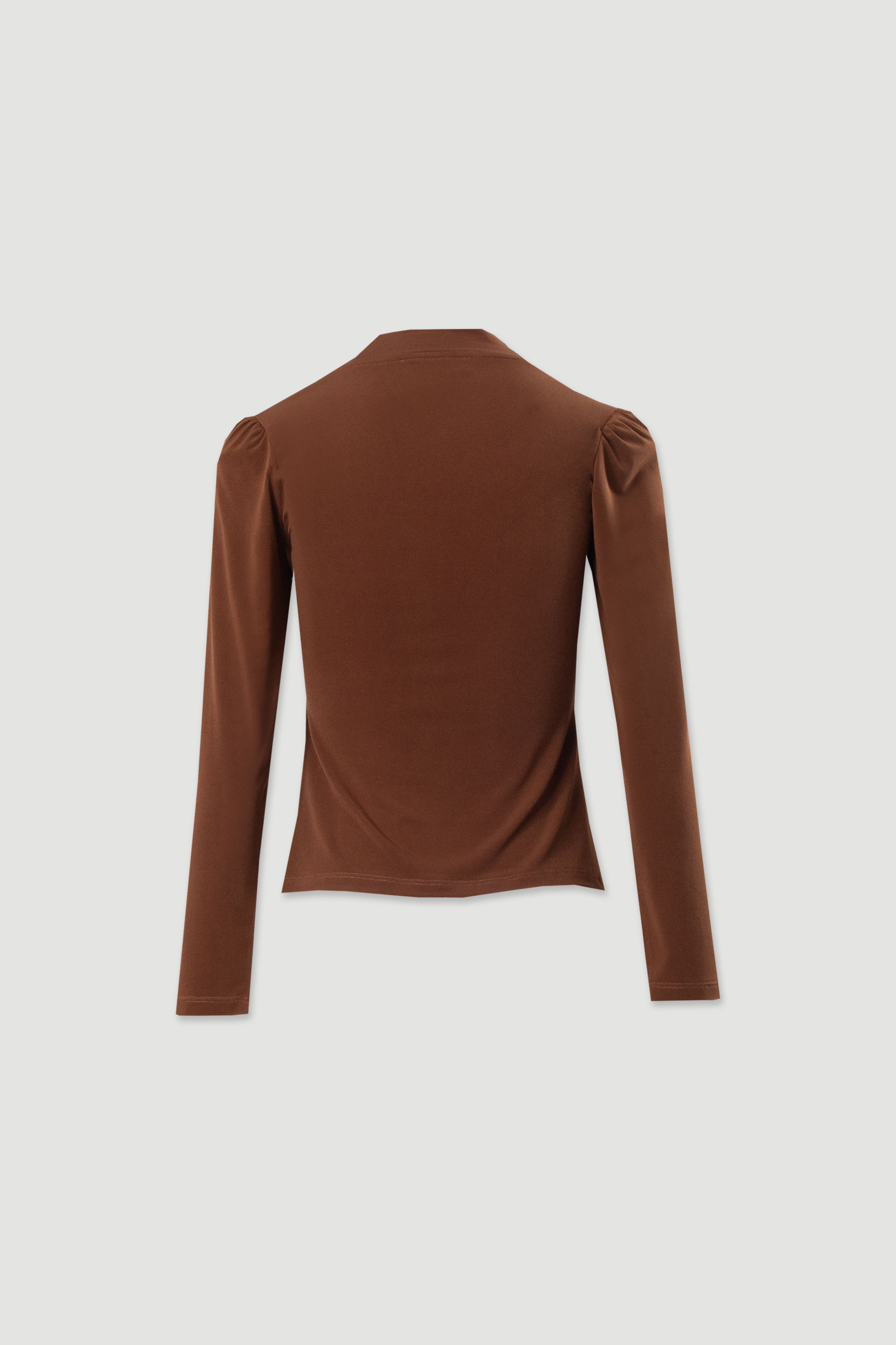 Camisola de malha com franzido frontal e ombros almofadados