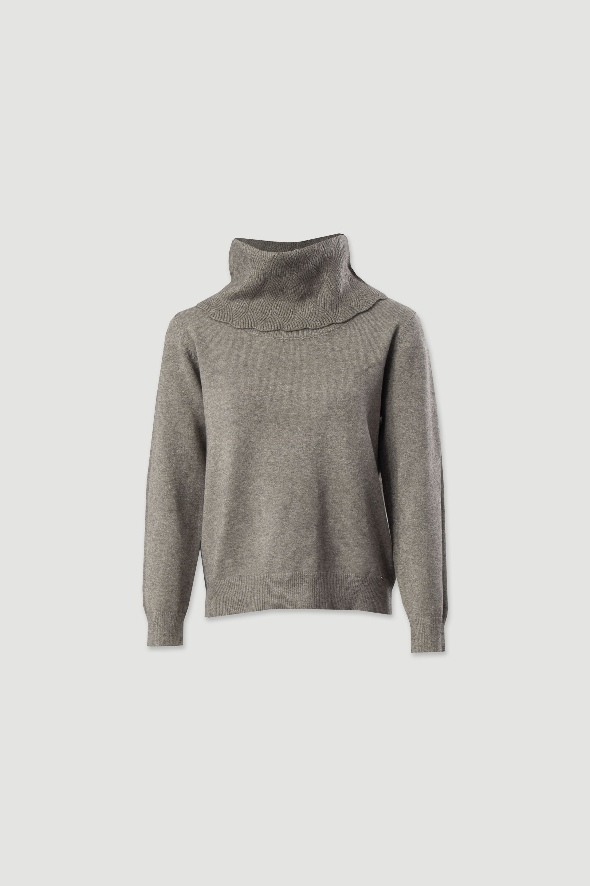 Camisola de malha com gola alta estruturada