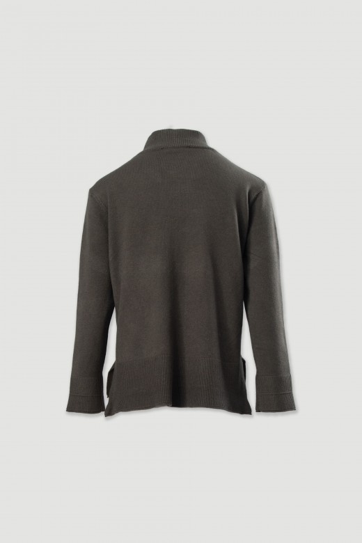 Camisola de gola subida em malha Camisola de gola subida em malha