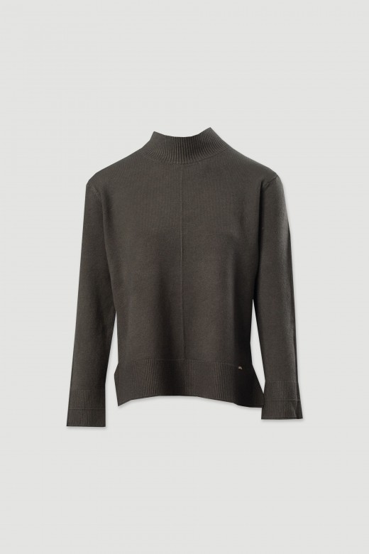 Camisola de gola subida em malha Camisola de gola subida em malha