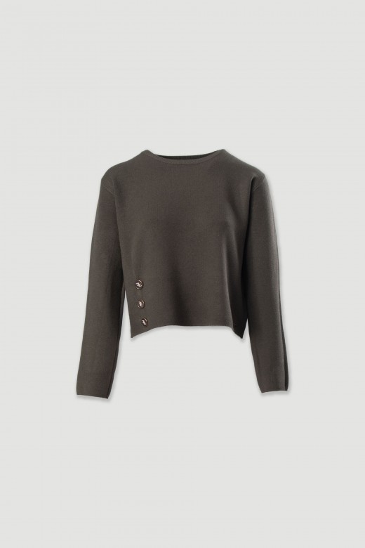 Camisola de malha curta com botões personalizados Camisola de malha curta com botões personalizados