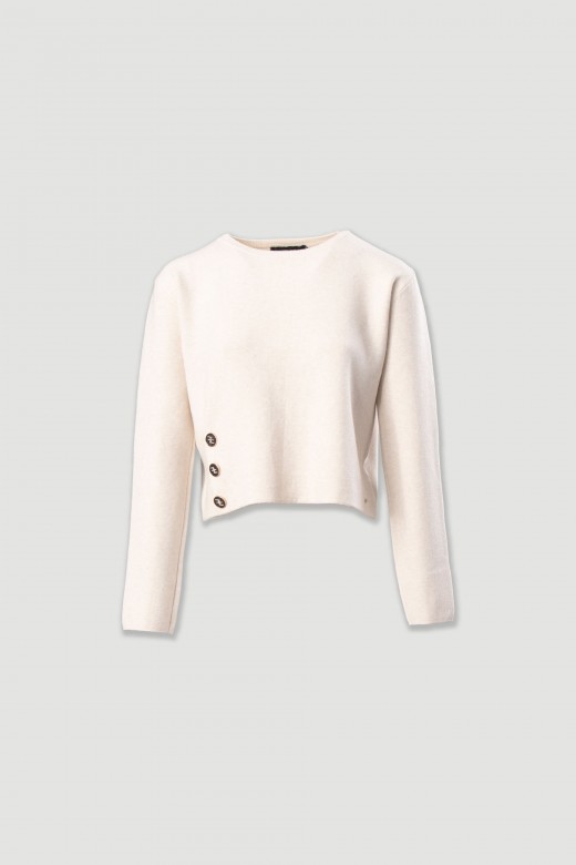 Camisola de malha curta com botões personalizados Camisola de malha curta com botões personalizados