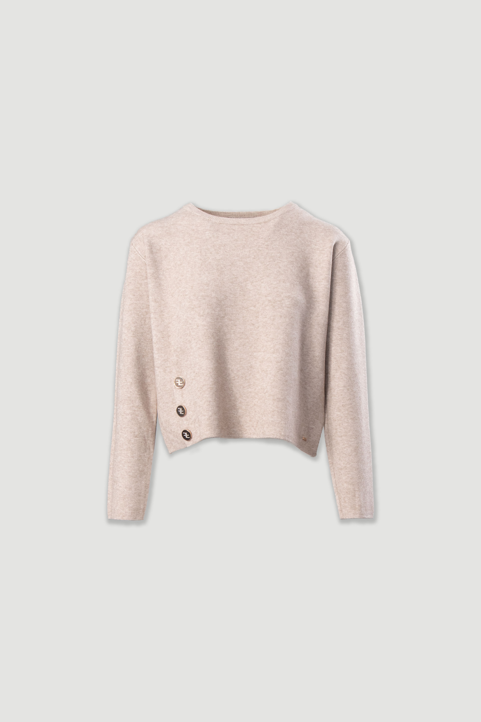 Camisola de malha curta com botões personalizados