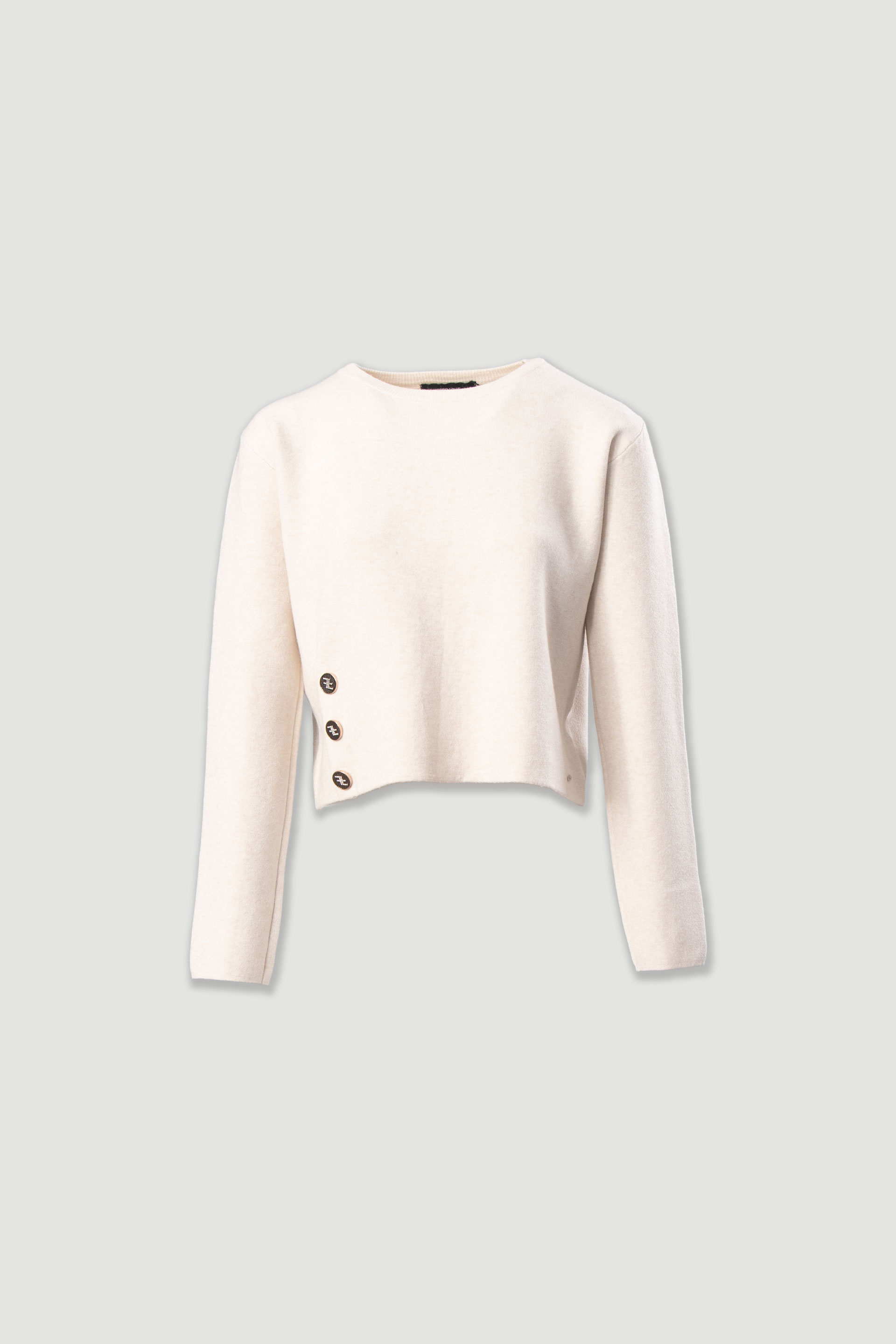 Camisola de malha curta com botões personalizados