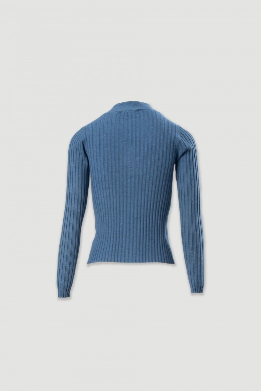 Camisola de malha com entrançado na frente Camisola de malha com entrançado na frente