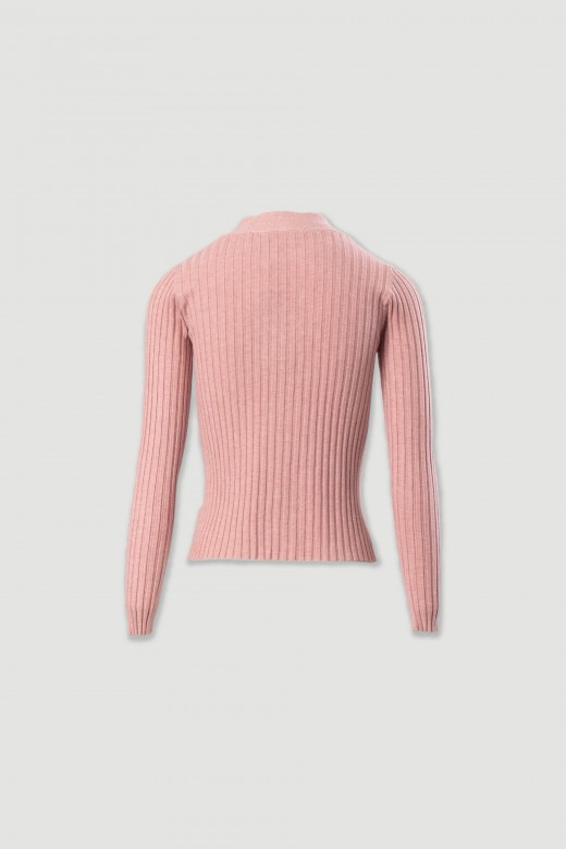 Camisola de malha com entrançado na frente Camisola de malha com entrançado na frente