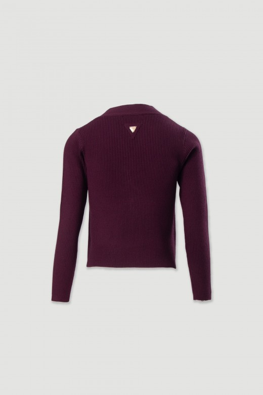 Camisola de malha com pormenor entrançado Camisola de malha com pormenor entrançado