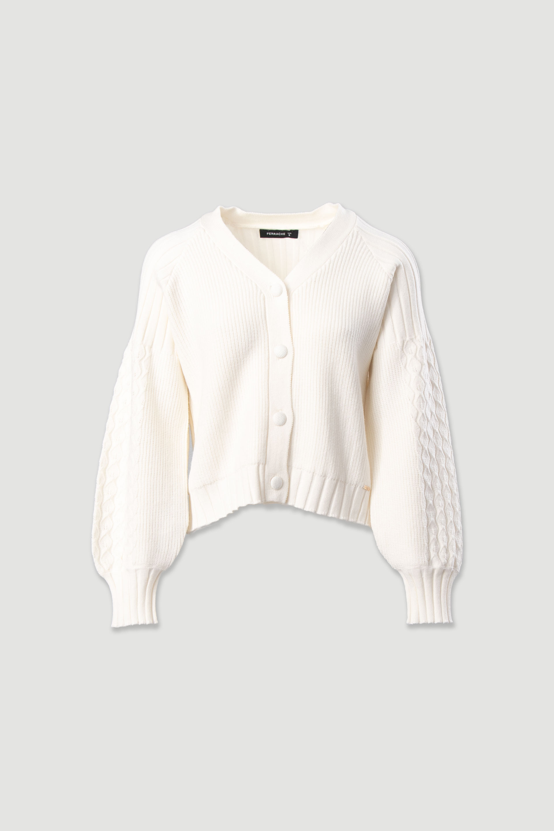 Cárdigan de punto con mangas trabajadas