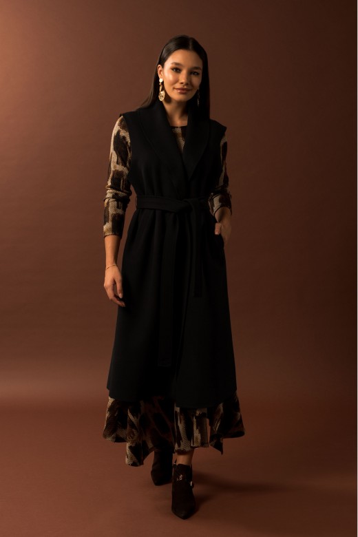 Chaleco largo con cinturón Chaleco largo con cinturón