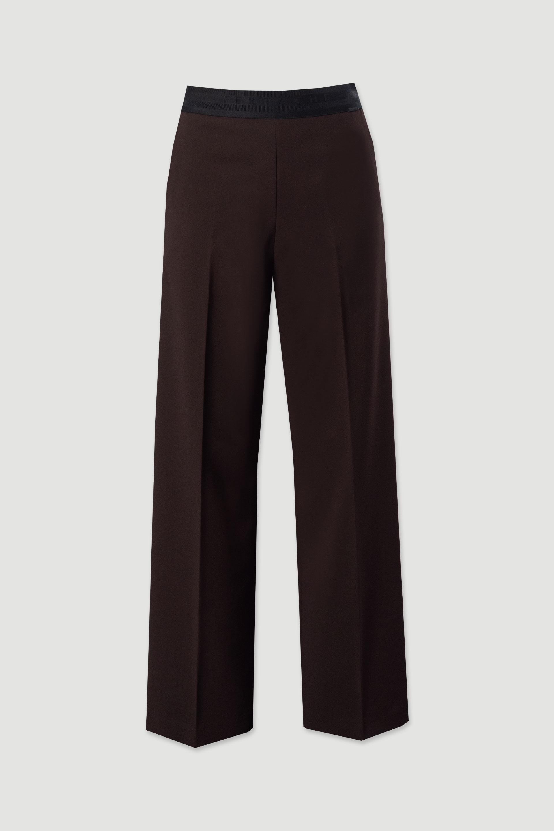 Fabric trousers with an elastic waistband