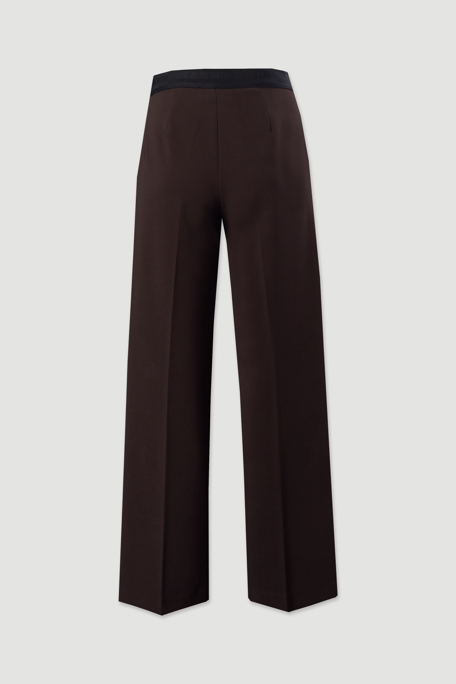 Fabric trousers with an elastic waistband