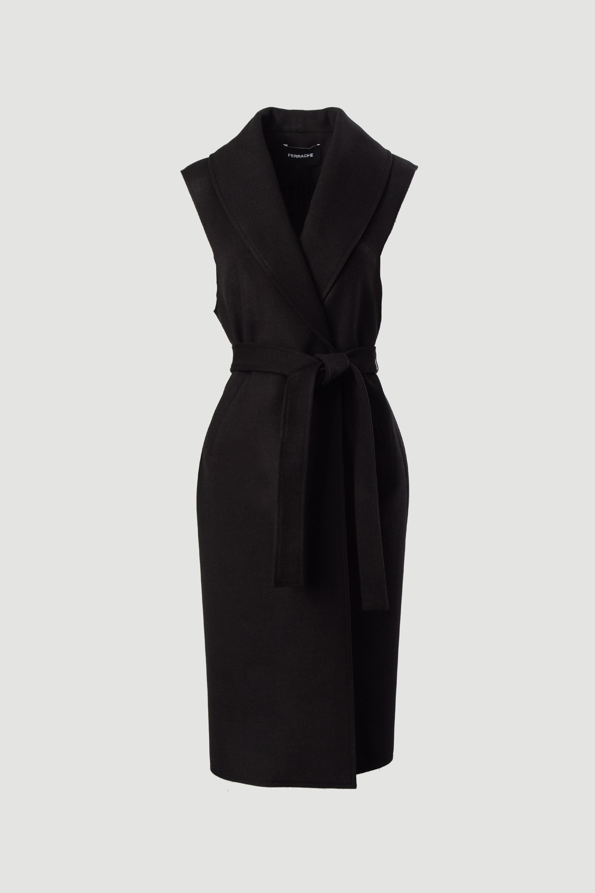 Chaleco largo con cinturón