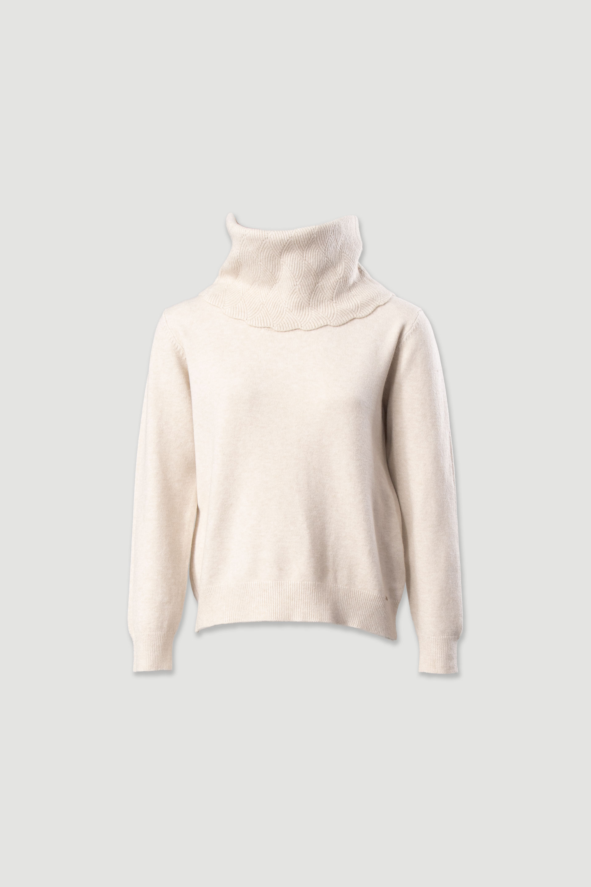 Camisola de malha com gola alta estruturada