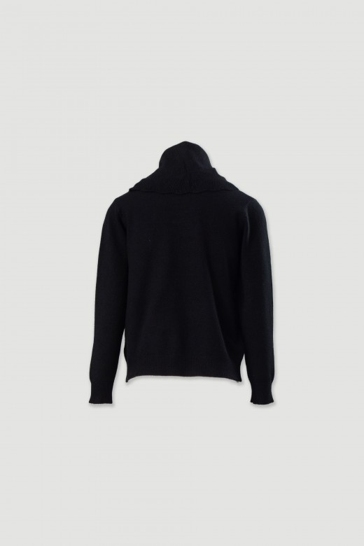 Camisola de malha com gola alta estruturada Camisola de malha com gola alta estruturada