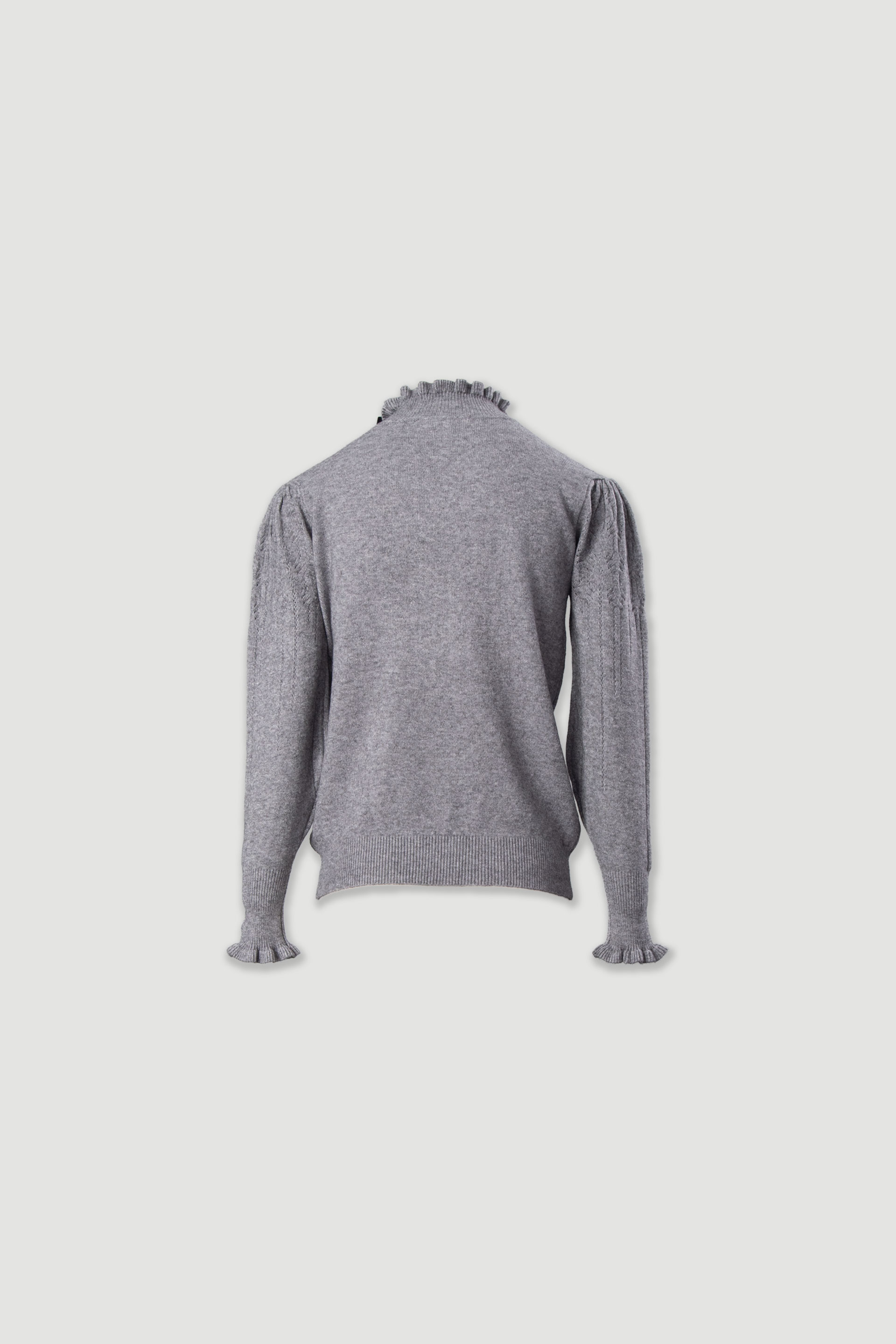 Camisola de malha com gola alta franzida
