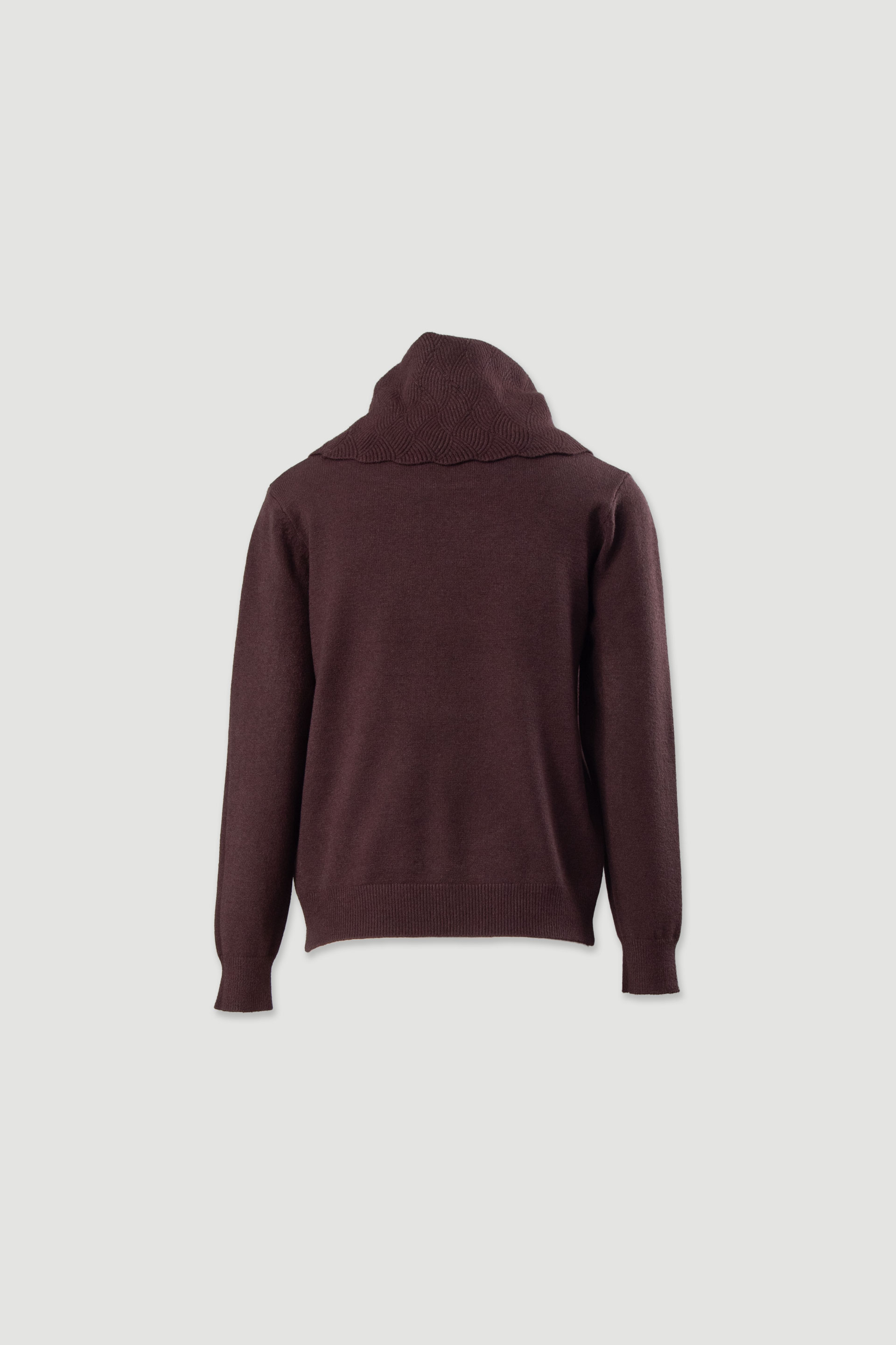 Camisola de malha com gola alta estruturada