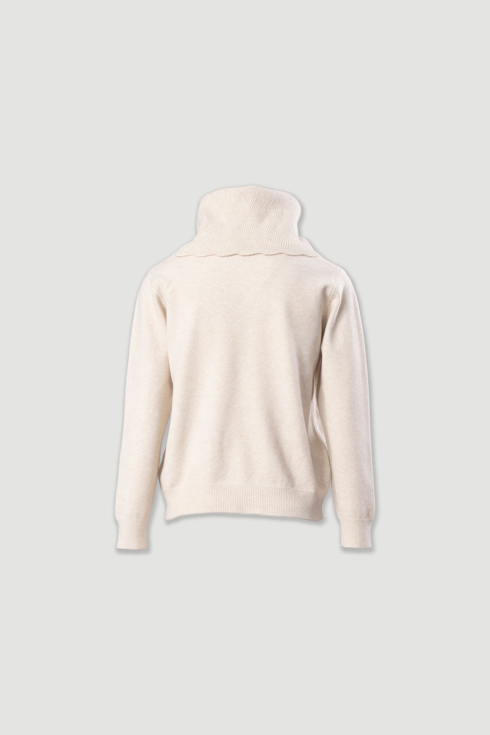 Camisola de malha com gola alta estruturada
