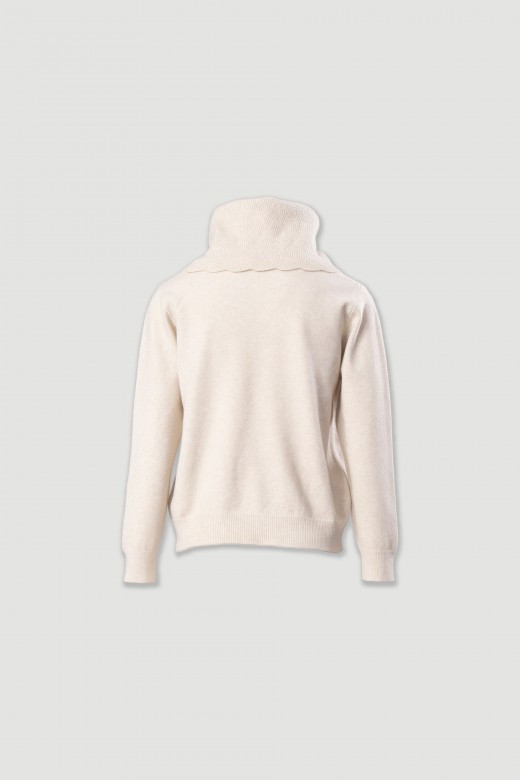 Jersey de punto con cuello alto estructurado Jersey de punto con cuello alto estructurado