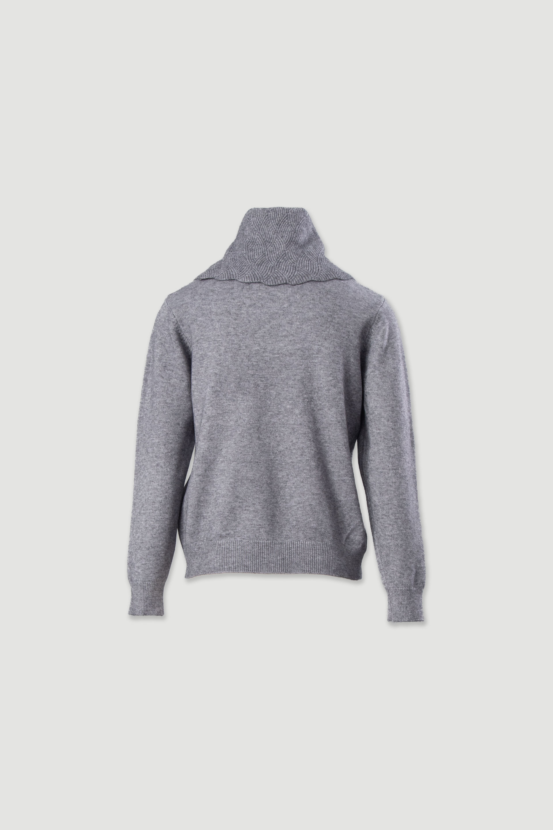 Camisola de malha com gola alta estruturada