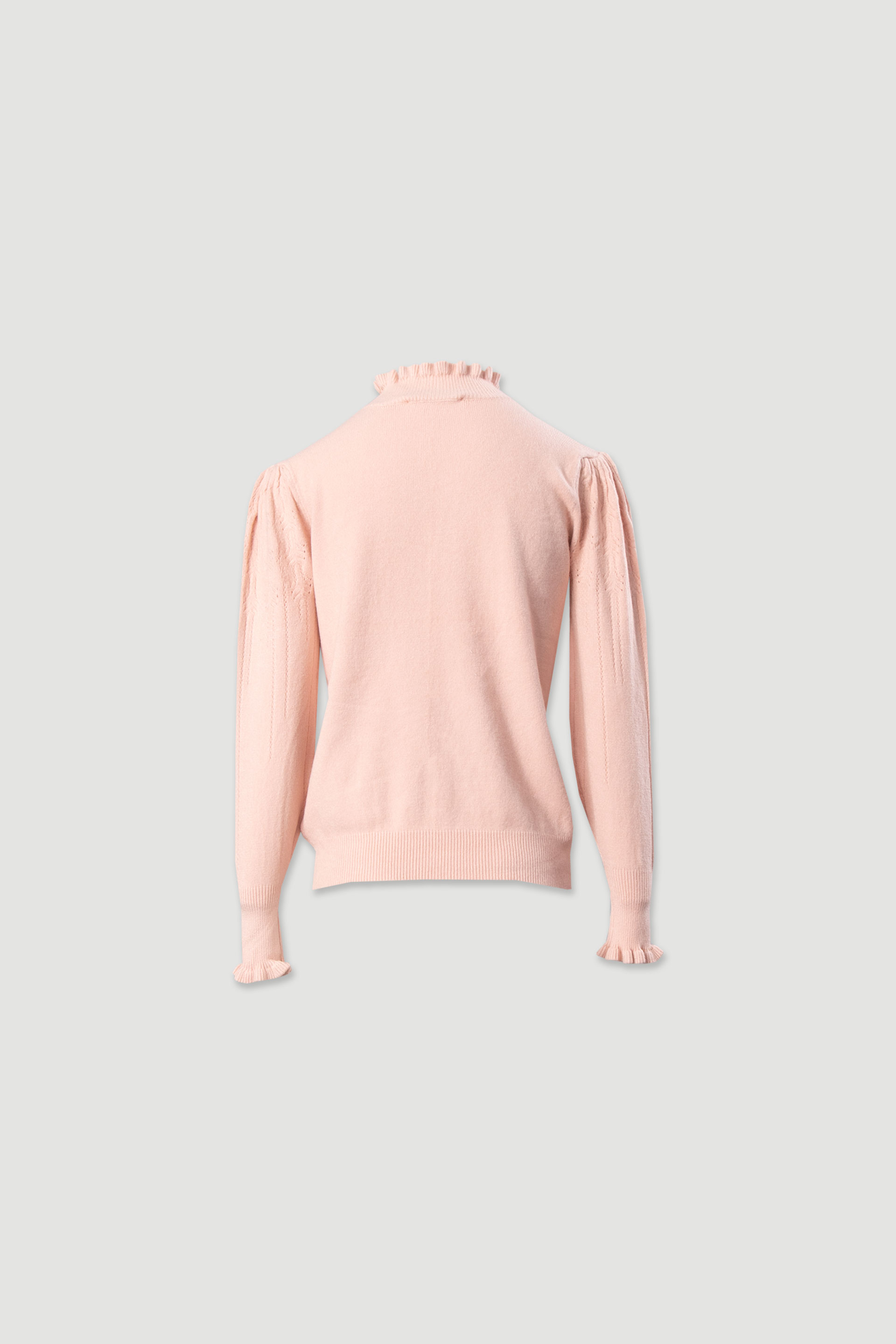 Camisola de malha com gola alta franzida