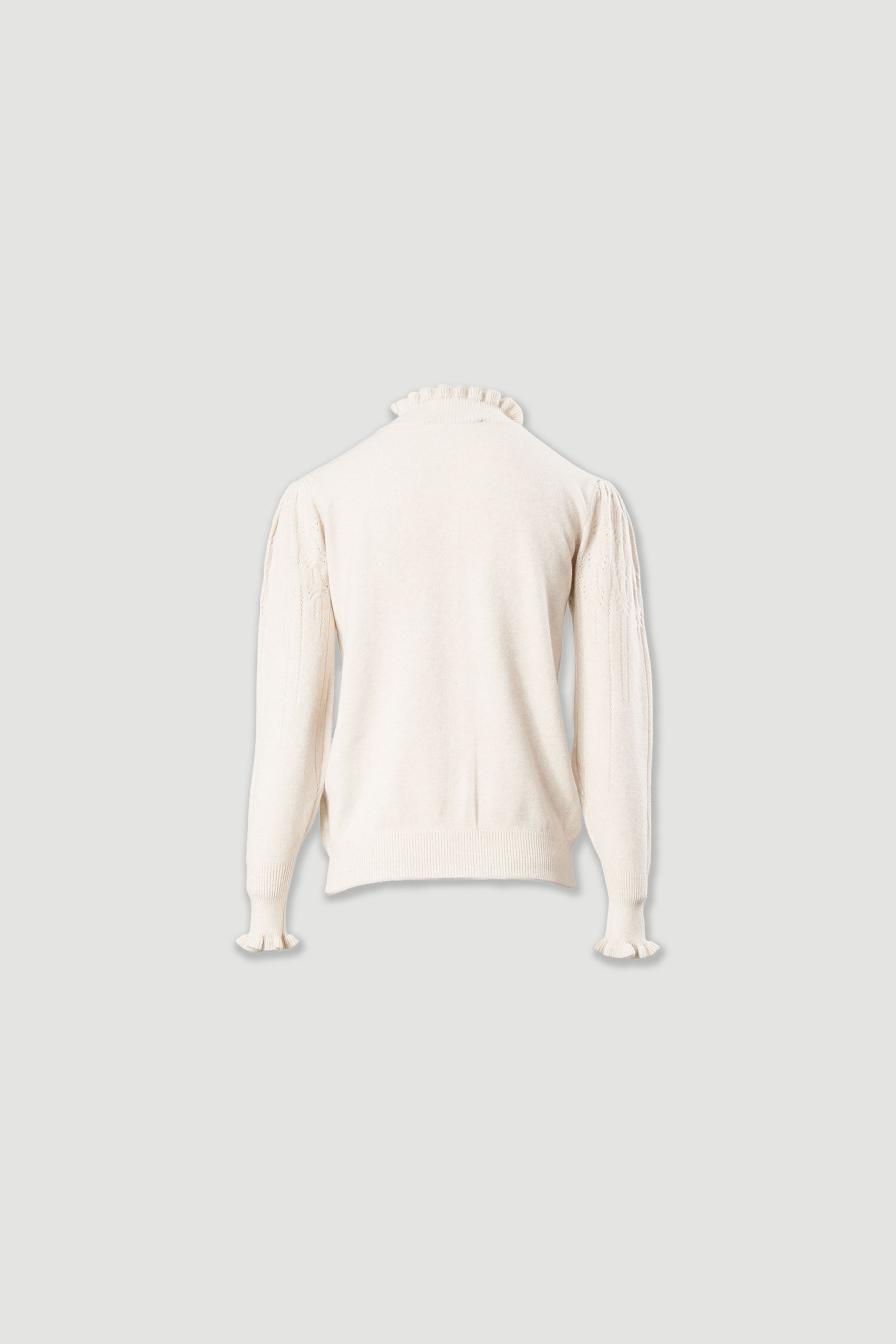 Camisola de malha com gola alta franzida