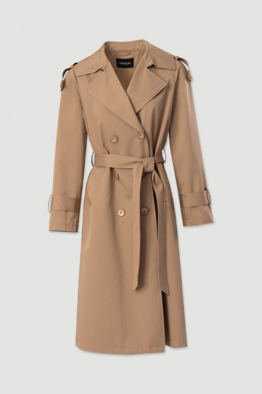 Gabardina larga clásica con cinturón Gabardina larga clásica con cinturón