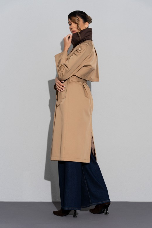 Gabardina larga clásica con cinturón Gabardina larga clásica con cinturón