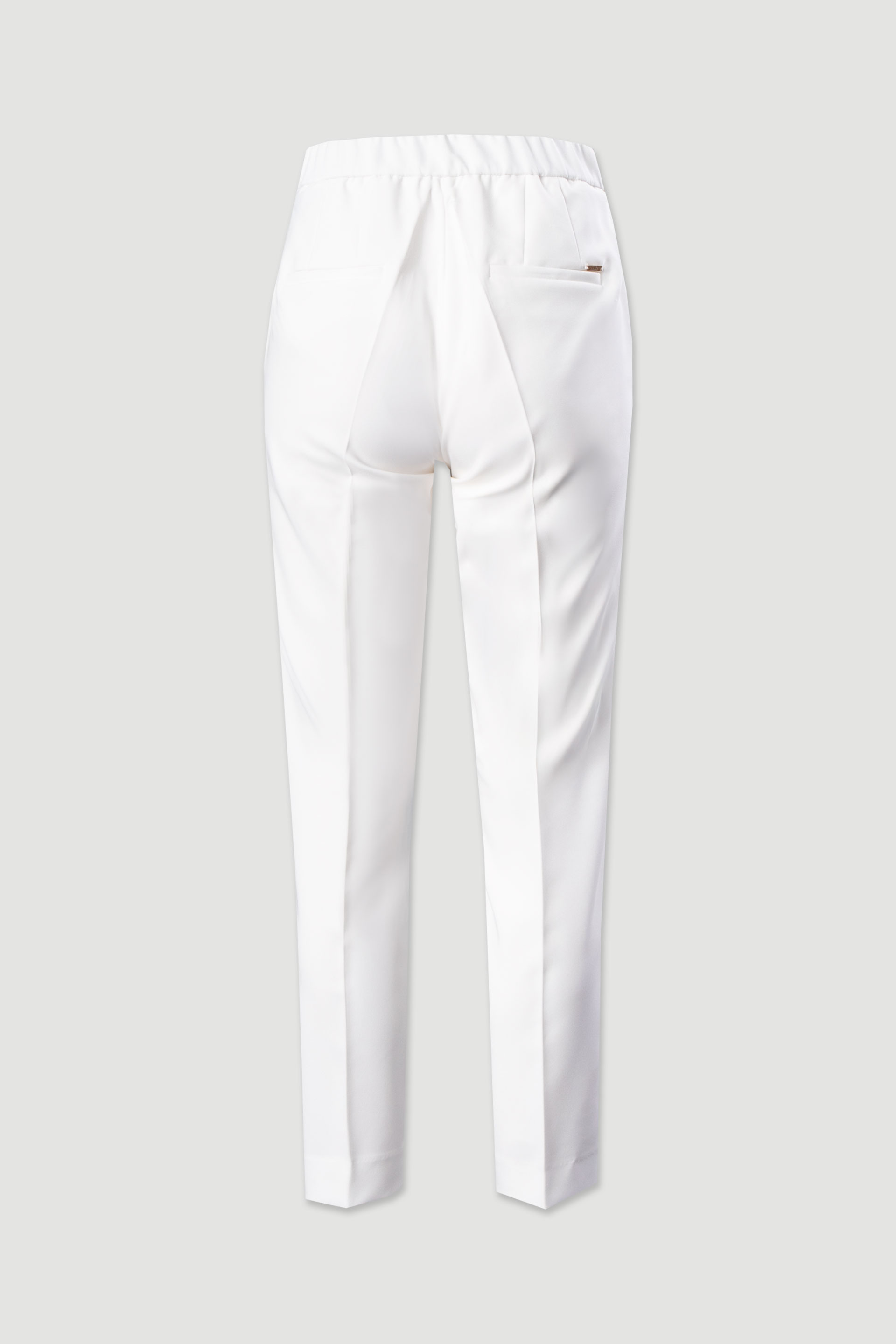 High-waisted classic trousers with elastic detail