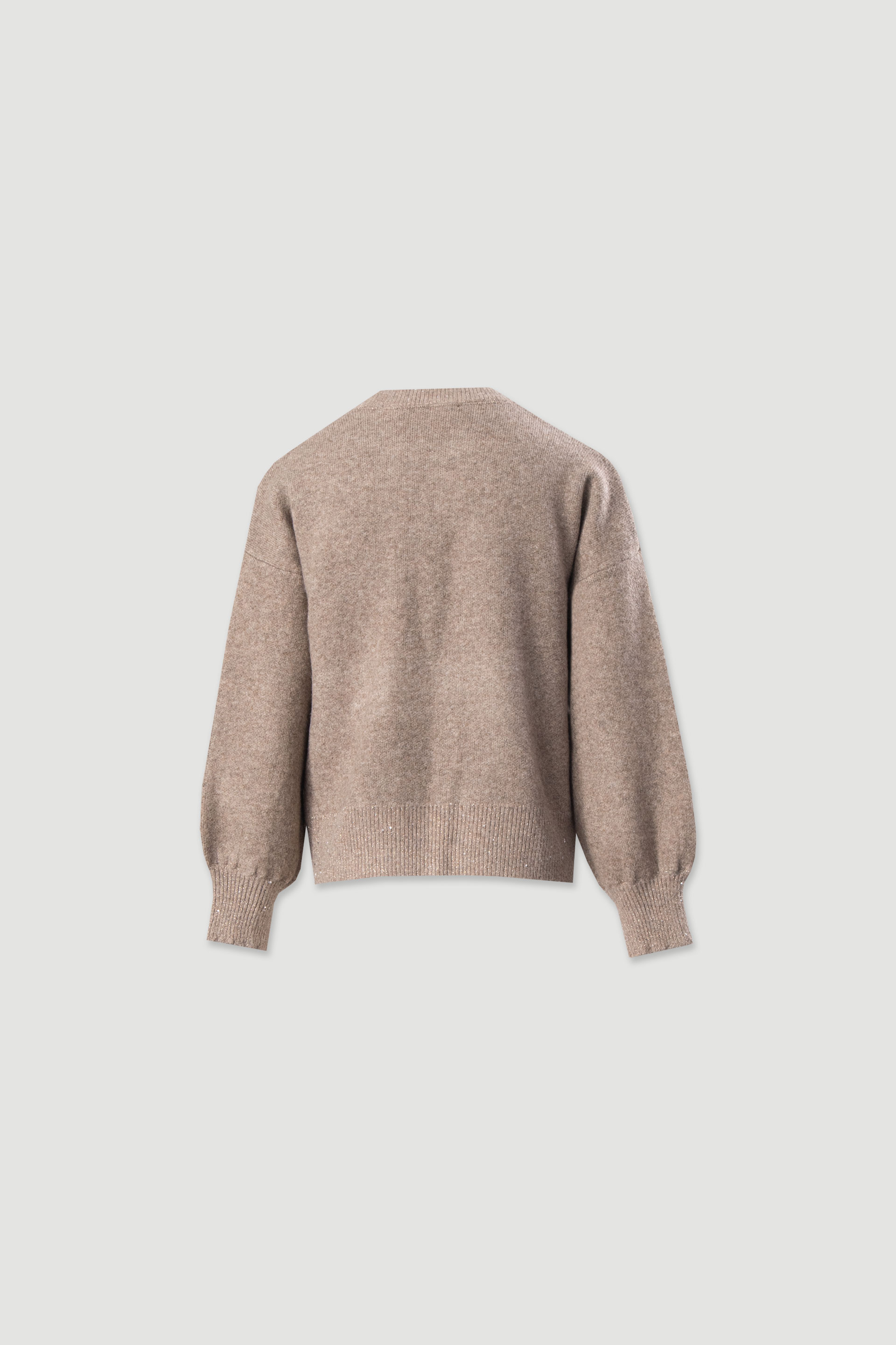 Knit sweater with dropped shoulders