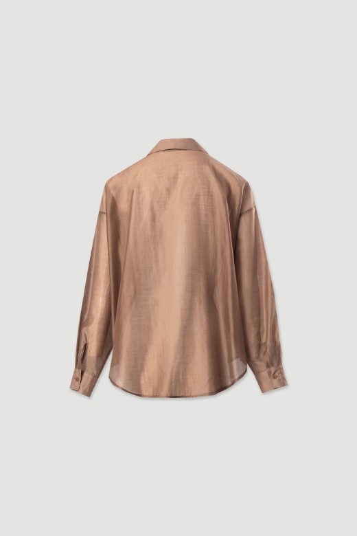 Camisa fluida semitransparente