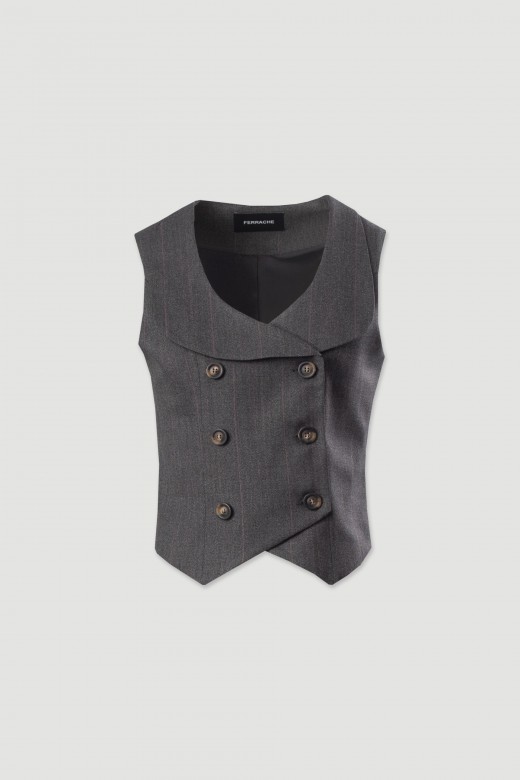 Colete de alfaiataria em trespasse Colete de alfaiataria em trespasse