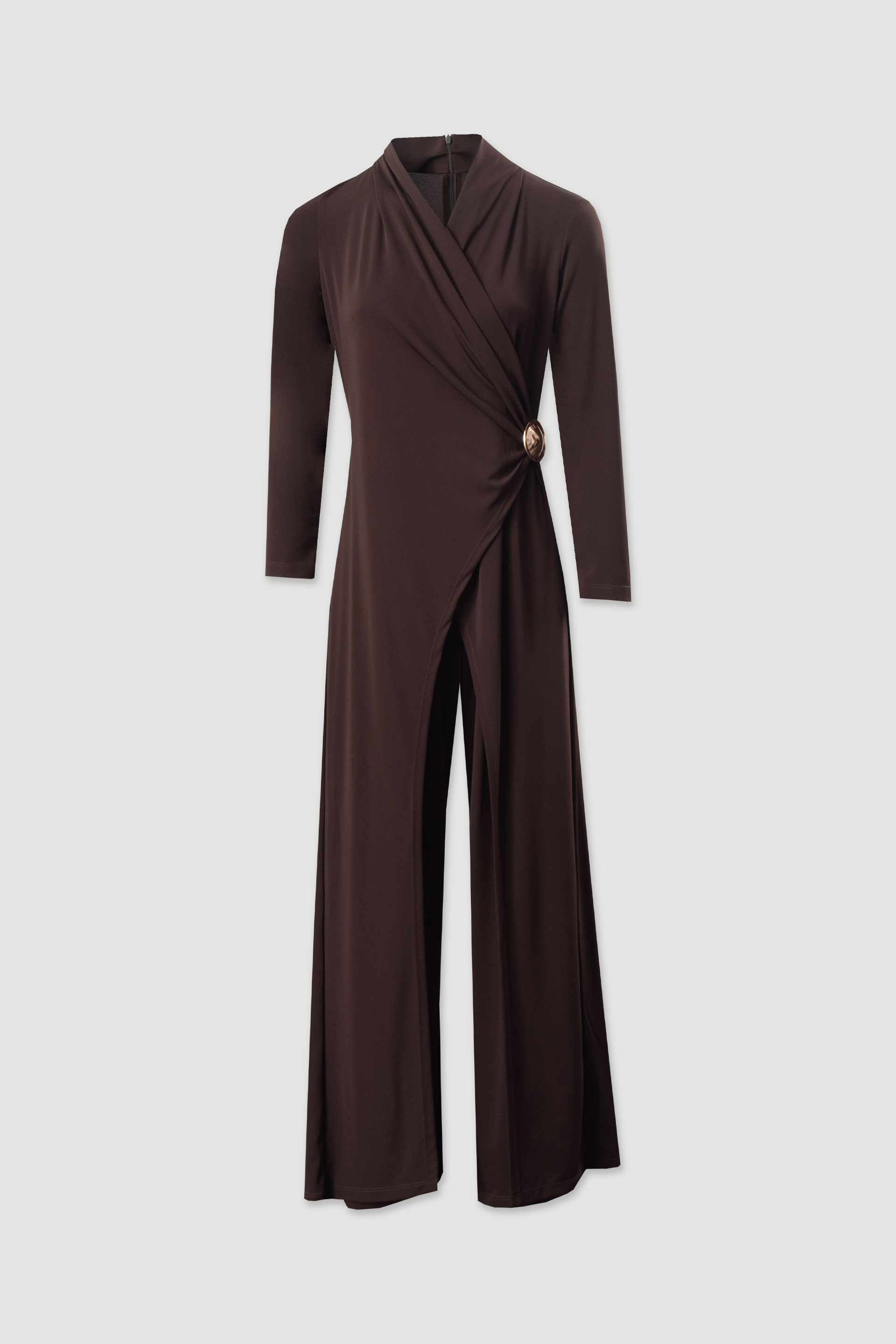 Wrap jumpsuit with gold detail