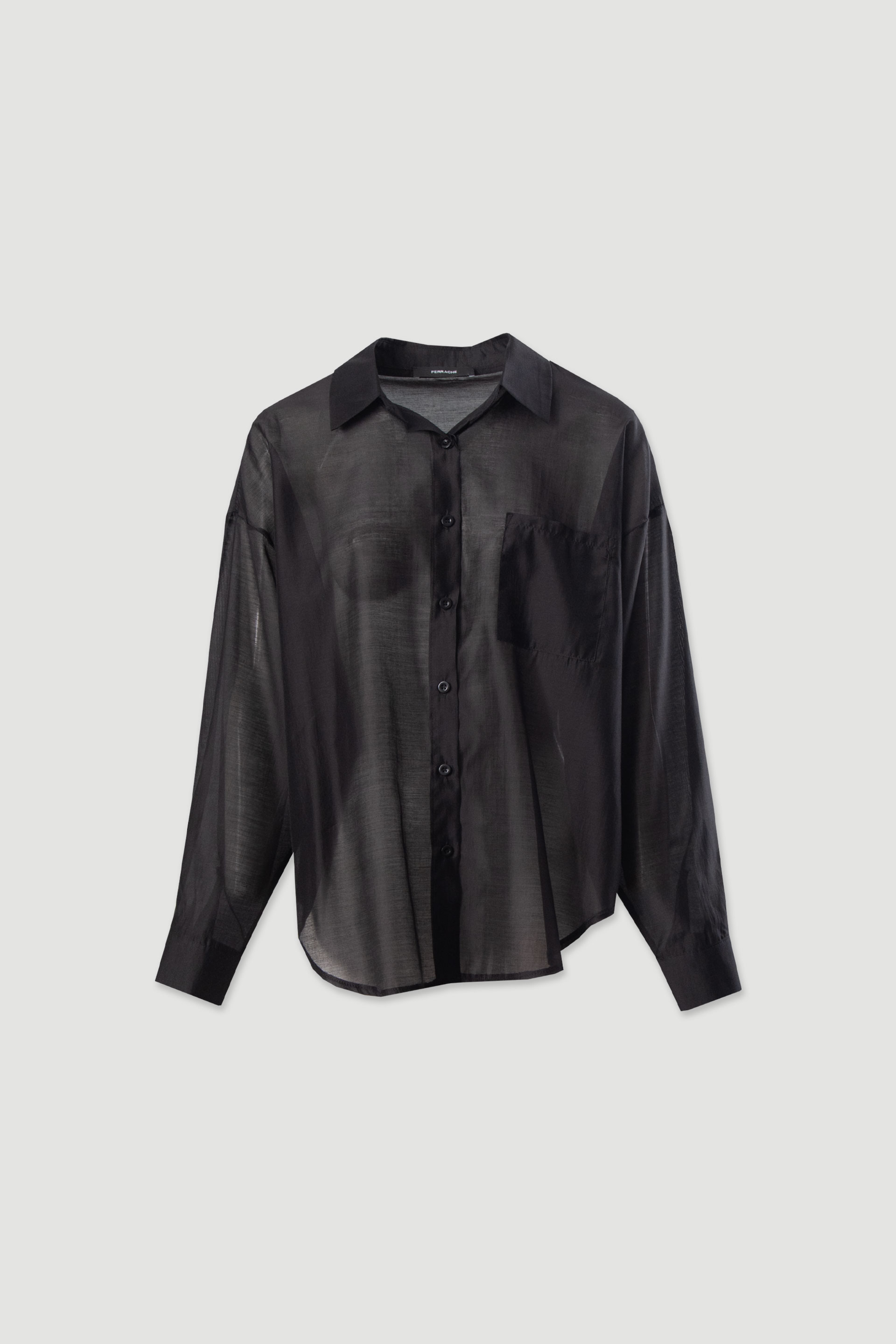 Camisa fluida semitransparente