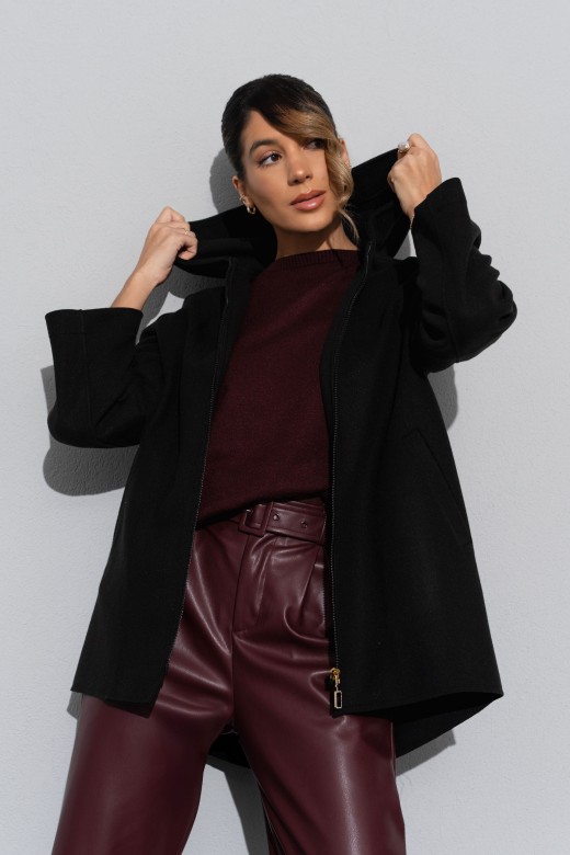 Abrigo de paño con capucha Abrigo de paño con capucha