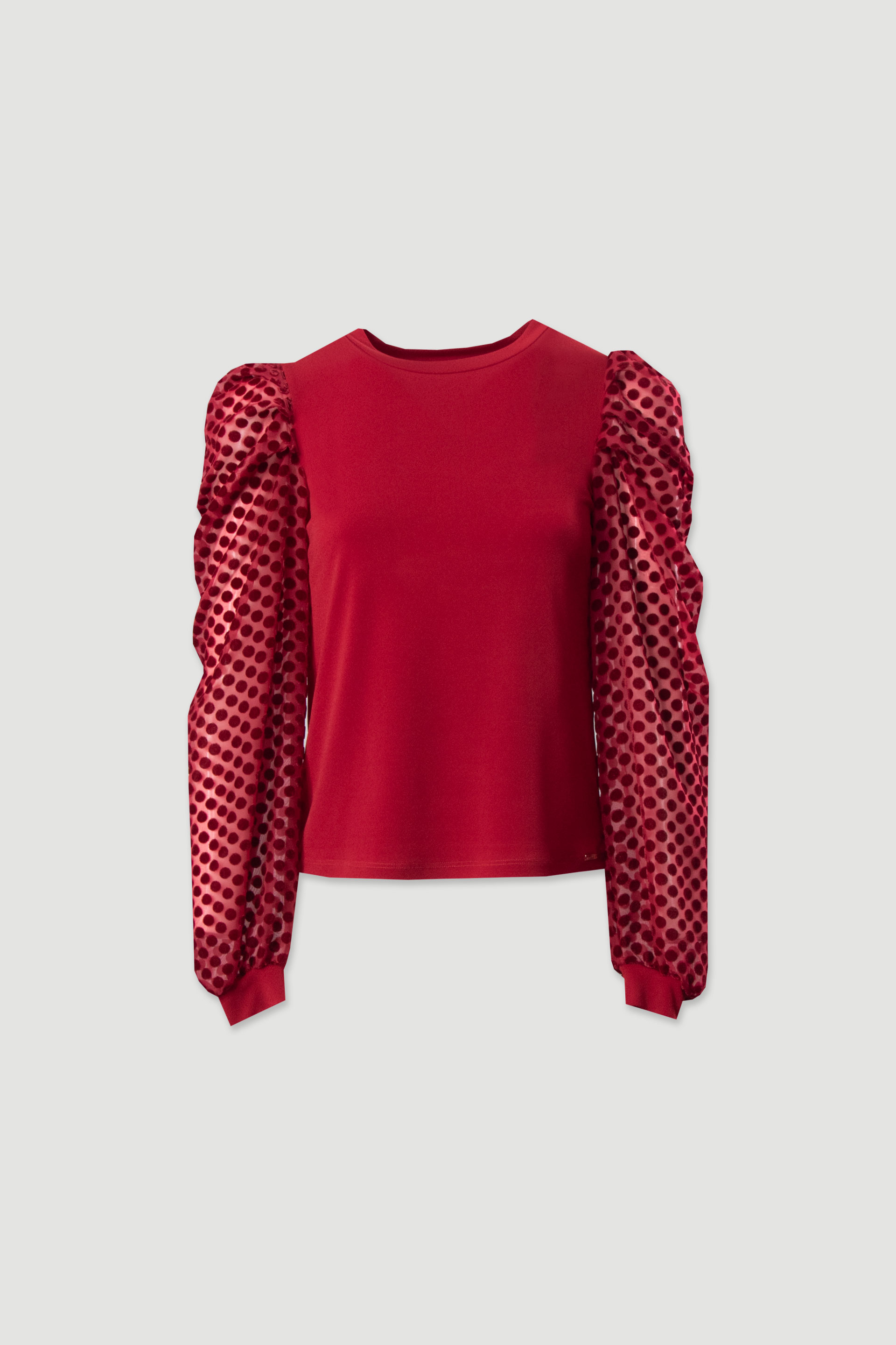 Jersey con mangas de tul en relieve