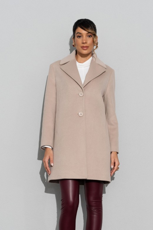 Abrigo midi de tejido de paño Abrigo midi de tejido de paño