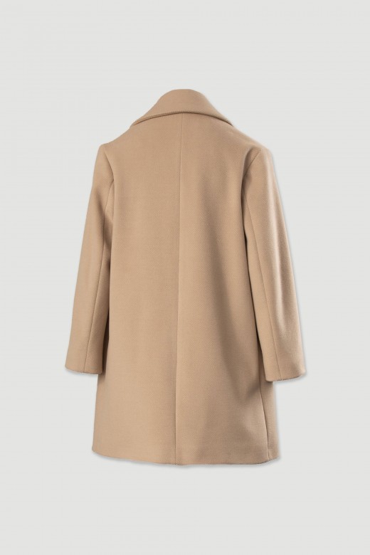 Abrigo midi de tejido de paño Abrigo midi de tejido de paño