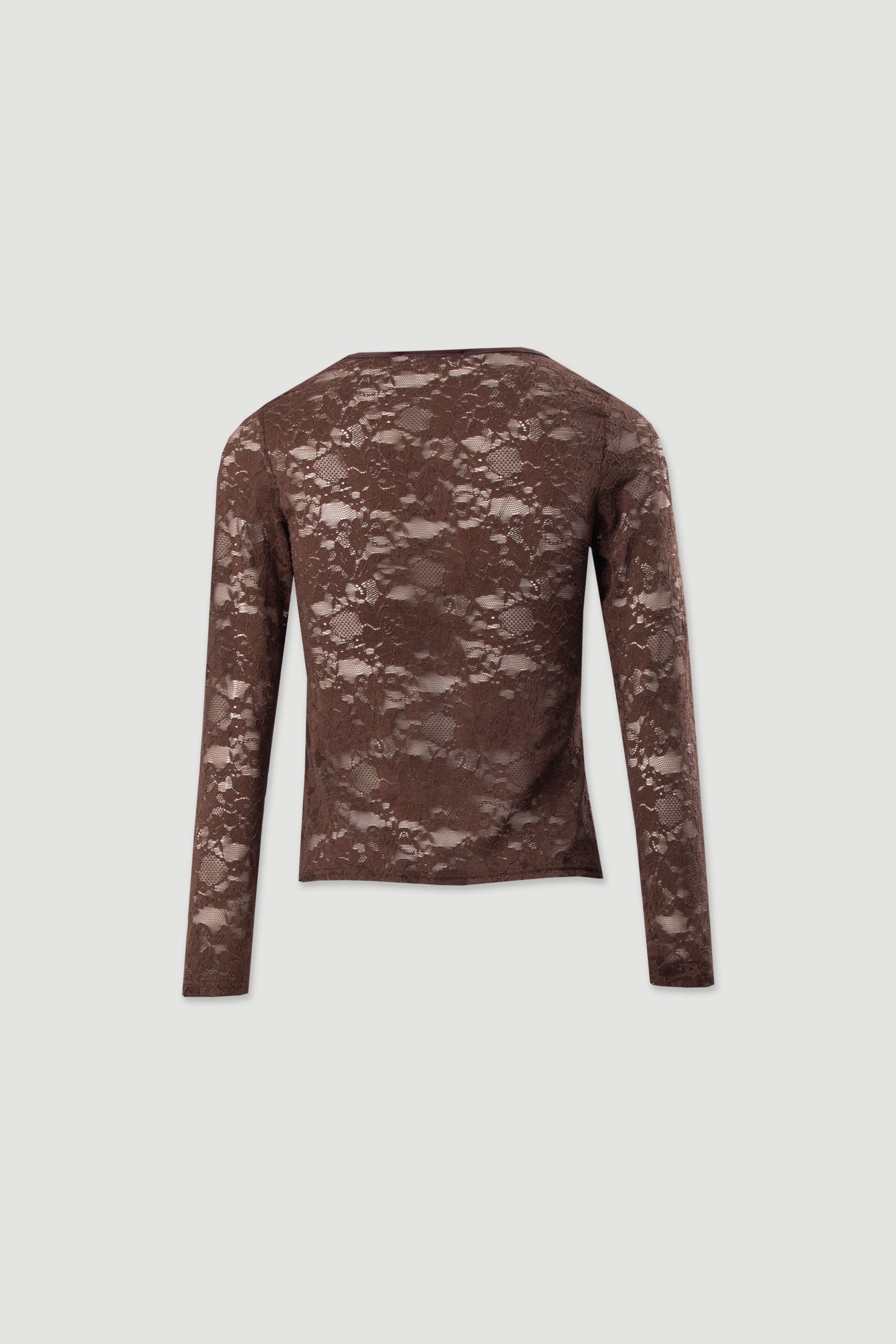 Camiseta de encaje con escote en v