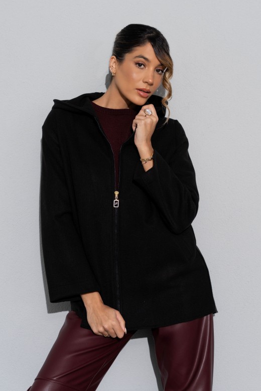 Abrigo de paño con capucha Abrigo de paño con capucha