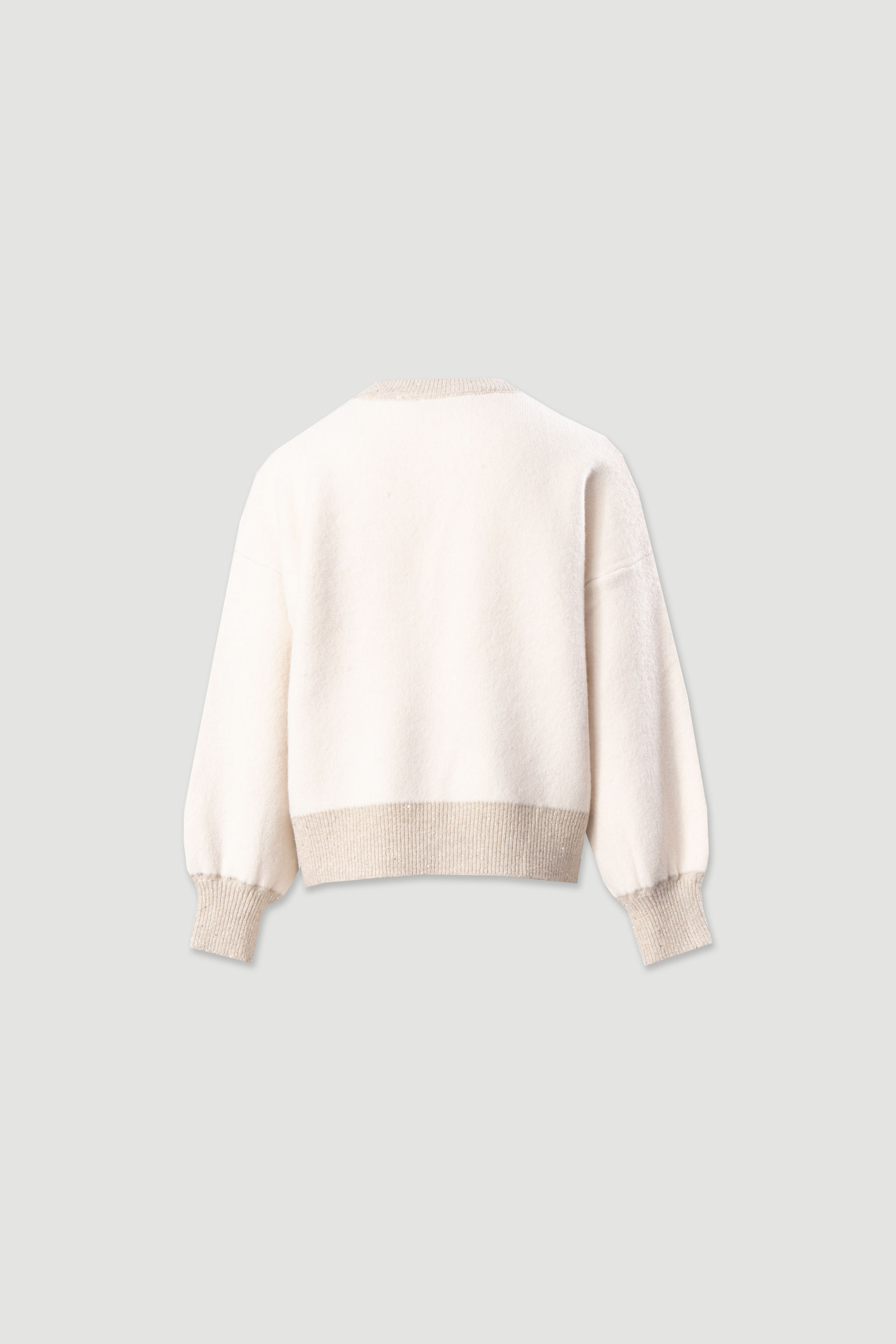 Knit sweater with dropped shoulders