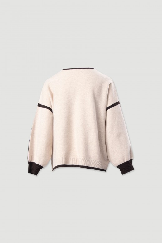 Knit sweater with contrasting detail