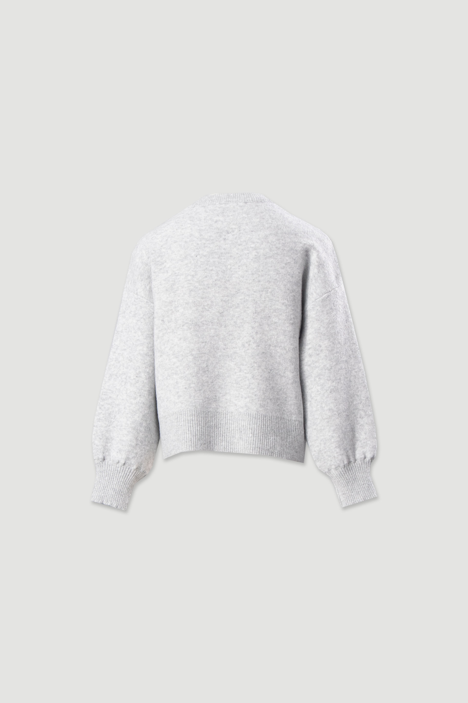 Knit sweater with dropped shoulders