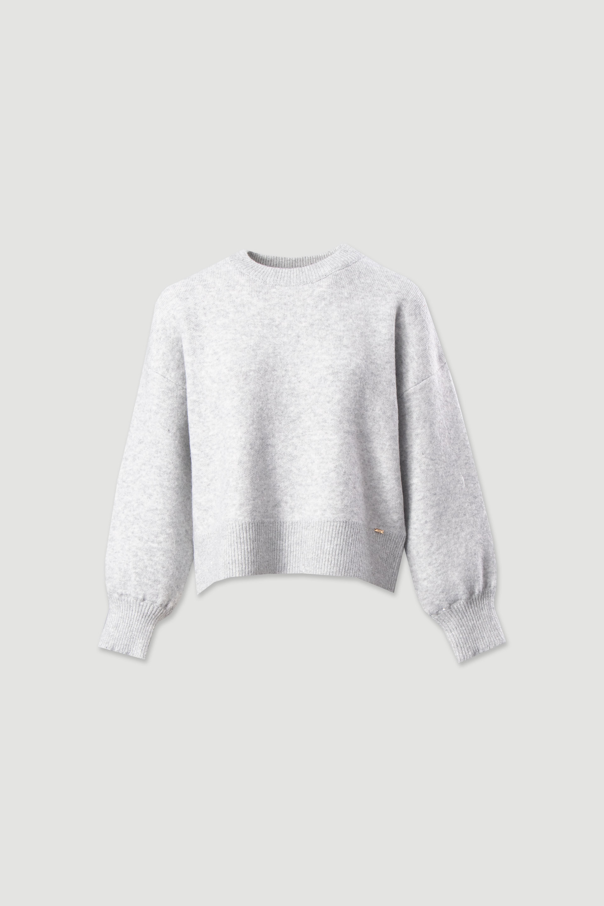 Knit sweater with dropped shoulders