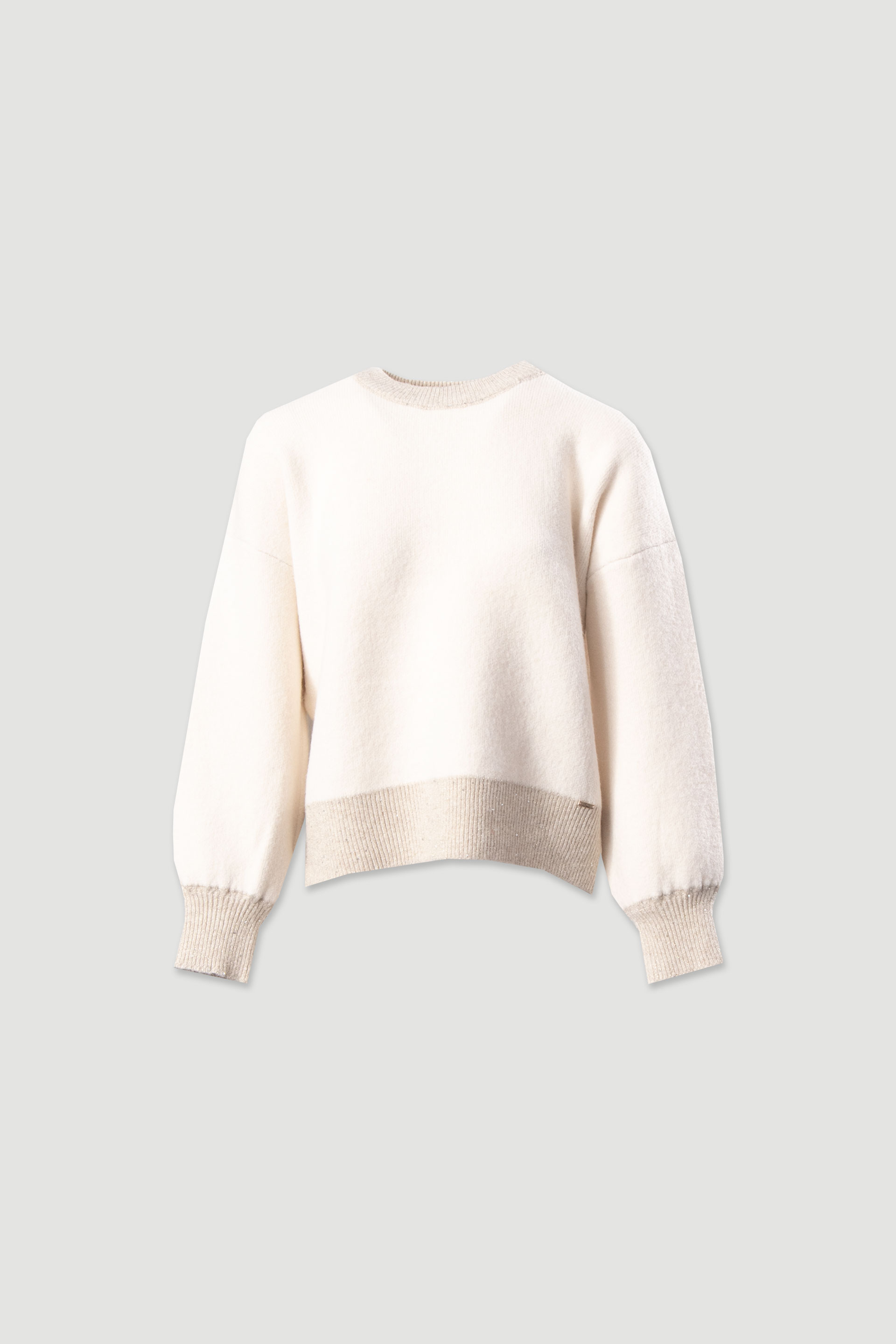 Knit sweater with dropped shoulders