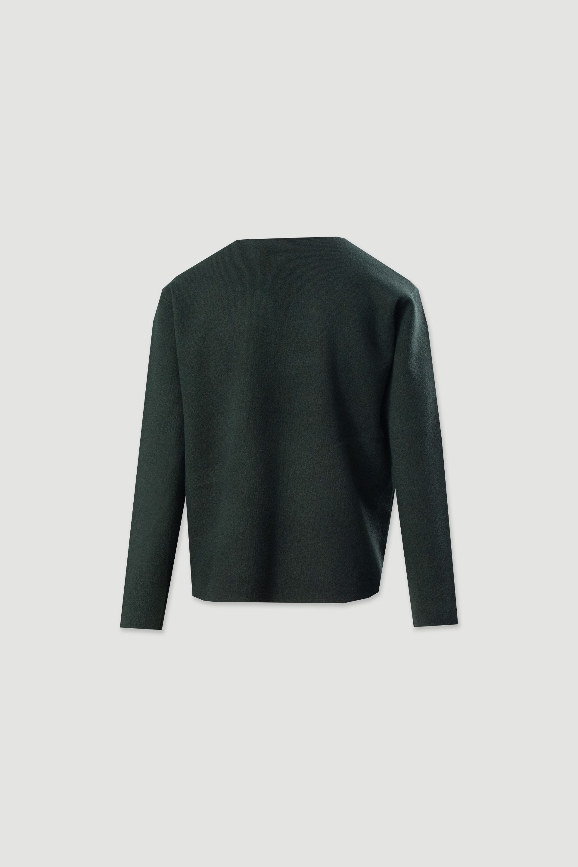 Knitted sweater with v-neckline